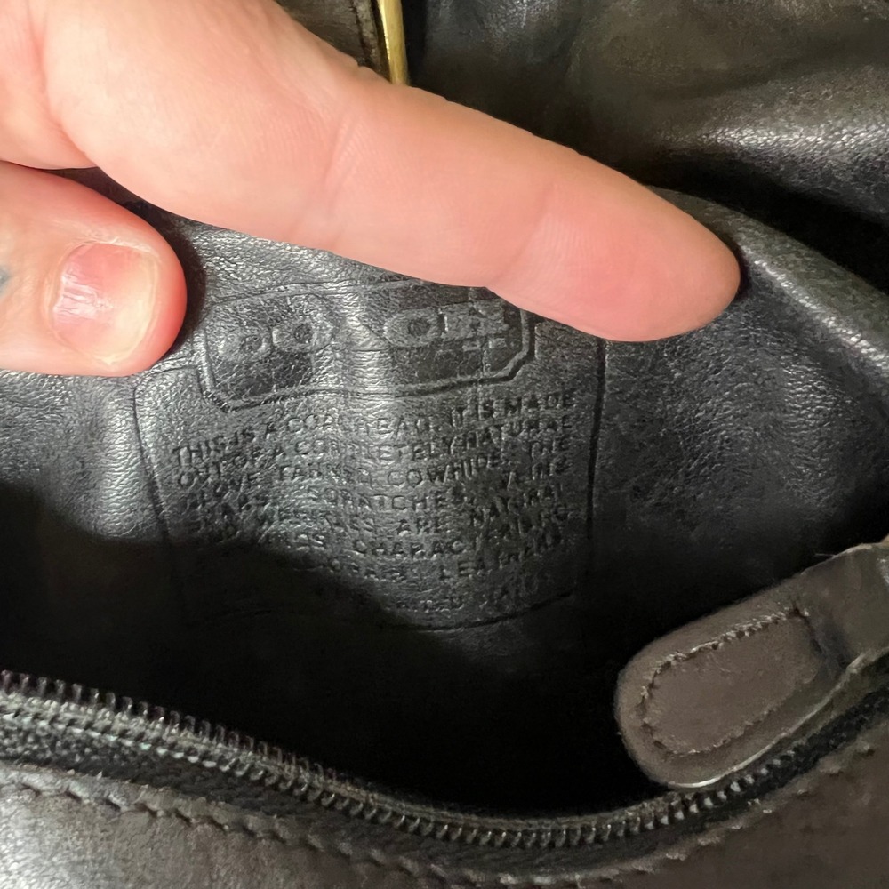 Coach VTG Black Leather Backpack Bucket Daypack USA Made 90s Rare PROJECT BAG - Picture 11 of 15
